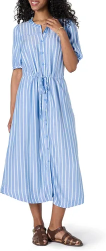 Vista 13 de Amazon Essentials Vestido midi acampanado de media manga con botones frontales y cordón en la cintura para mujer, con bolsillos Negro