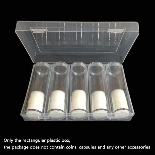 Vista 2 de ljhnba 5 ranuras de almacenamiento rectangular de plástico coleccionable, contenedor de almacenamiento apto para 100 piezas de 1.181 in, caja