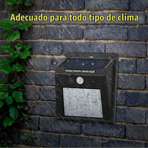 Vista 3 de Luces solares con sensor para exteriores, 30 LED, inalámbricas, impermeables, de seguridad, con sensor de movimiento solar, luces de pared