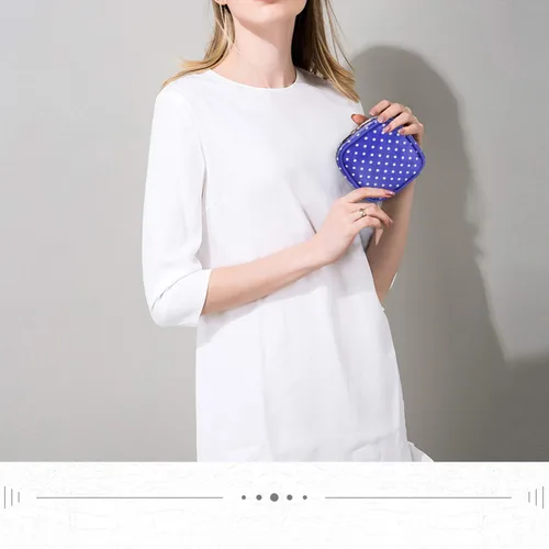 Vista 6 de Teamoy Estuche de joyería de viaje pequeño, portátil, para mujer, aretes, collar, accesorios, caja organizadora, lunares morados