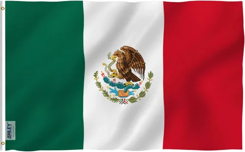 Vista 8 de Anley Fly Breeze - Bandera de México Viva de 3 x 5 pies, color vivo y a prueba de decoloración, cabecera de lona y doble costura, banderas