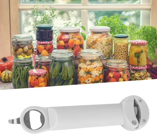 Vista 4 de Abrebotellas, atornillador ajustable de acero inoxidable 3 en 1, multifuncional retráctil, abrebotellas, abrebotellas, herramienta de cocina Beige