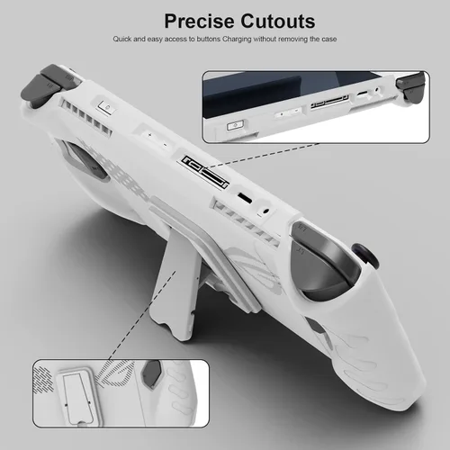 Vista 6 de JDDWIN Funda completa compatible con ASUS Rog Ally 2023, versión actualizada con carcasa frontal desmontable y soporte para Rog Ally, a prueba