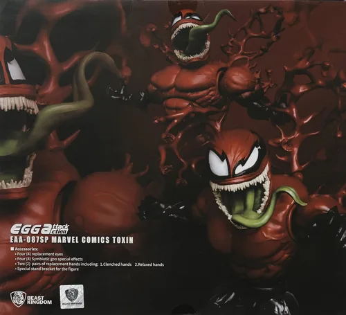 Vista 3 de Beast Kingdom Marvel Comics: Toxin EAA-087SP - Figura de acción de ataque de huevo, multicolor