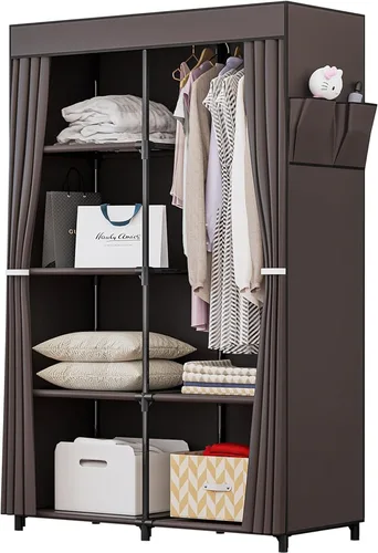 Vista 17 de SORCEDAS Portable Closet Wardrobe Organizer Storage with Cover Non-Woben Fabric Portable Wardrobe Closet for Hanging Clothes Racks Shelving 33 Inch