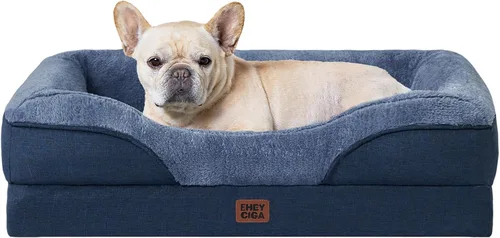 Vista 31 de EHEYCIGA Cama ortopédica para perros medianos, sofá cama de espuma viscoelástica con lados, forro impermeable y funda extraíble lavable, sofá