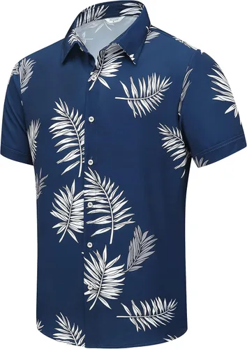 Vista 34 de SheLucki - Camisa hawaiana para hombre, unisex, de manga corta, con botones, para la playa y el verano, ropa casual estampada con sombra de palmas