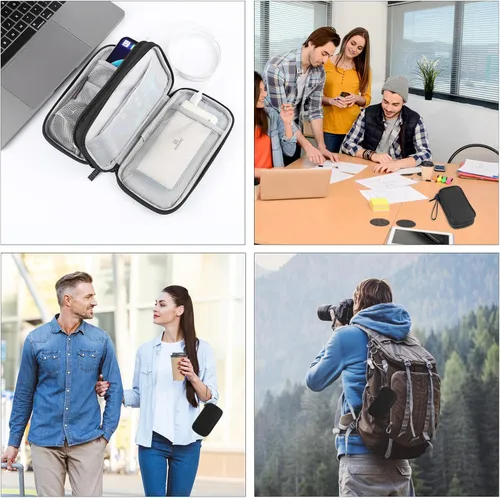 Vista 8 de Funda de transporte para accesorios electrónicos, bolsa organizadora de accesorios electrónicos, bolsa organizadora de cables de viaje, bolsa