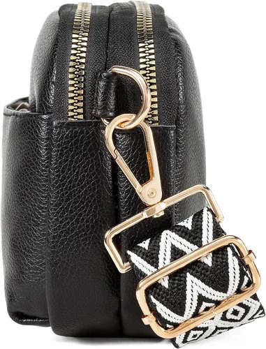 Vista 5 de Bolsos cruzados pequeños para mujer, de cuero vegano, cangureras cruzadas, bolso cruzado pequeño de hombro