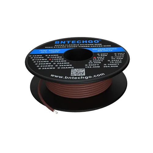 Vista 17 de BNTECHGO Carrete de alambre de silicona calibre 14 20 pies rojo y 20 pies negro flexible 14 AWG alambre de cobre estañado trenzado