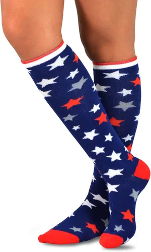 Vista 5 de Calcetines para mujer, diseño de Navidad, San Valentín, San Valentín, San Valentín, Halloween, 9 pares Rodilla alta 9pair_americana