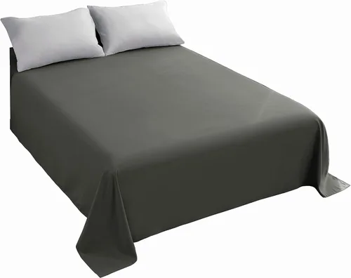 Vista 6 de Sfoothome Sábana encimera de tamaño matrimonial – Microfibra cepillada extra suave, lavable a máquina, sin arrugas (beige, matrimonial)