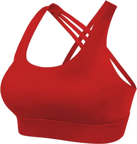 Vista 4 de Nine Bull - Brasier deportivo con relleno extraíble y espalda cruzada para mujer. Soporte de alto impacto, brasier de entrenamiento y para yoga.