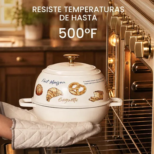 Vista 3 de CAROTE Horno holandés de hierro fundido esmaltado, olla de 5 cuartos