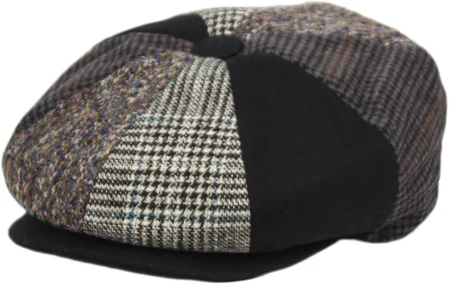 Vista 14 de Sombrero clásico de 8 paneles de mezcla de lana Newsboy Snap Brim Collection para hombre