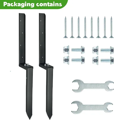 Vista 7 de Kit de reparación de postes de valla de acero resistente, estacas de tierra de anclaje de 32 pulgadas de largo para reparación de postes de valla