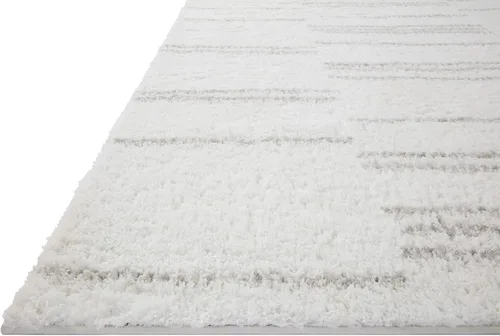 Vista 3 de Loloi Bliss Shag Alfombra de área blanca/gris de 9'-3" x 13