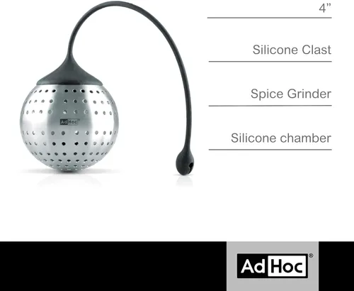 Vista 2 de AdHoc Spice Bomb - Infusor de especias – Accesorio de cocina para hierbas y té de hojas grandes – Inserto infusor de acero inoxidable con cierre
