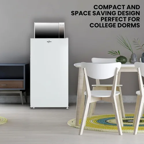 Vista 2 de Koolatron - Refrigerador compacto de 3.1 pies cúbicos + combo de microondas de 700 W: incluye nevera/congelador de respaldo plano blanco +