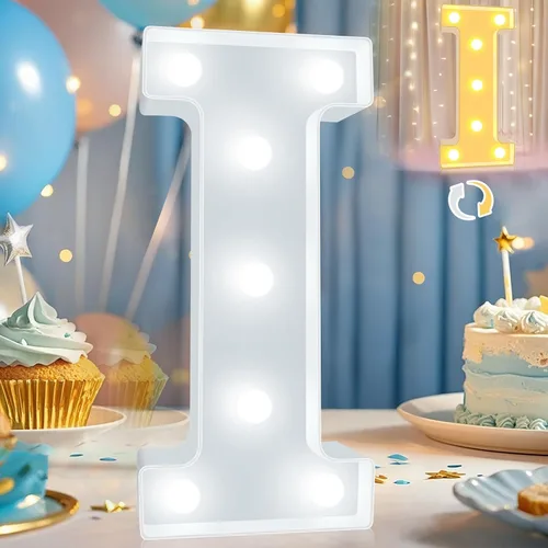 Vista 24 de Pooqla Letras con luces LED de marquesina, letras decorativas iluminadas en blanco cálido y blanco frío, letras del alfabeto iluminadas para niños