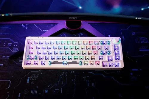 Vista 8 de GK GAMAKAY Teclado mecánico modular de bricolaje LK67 65% RGB, interruptor de 3 pines5 pines intercambiable en caliente, 67 teclas, triple modo