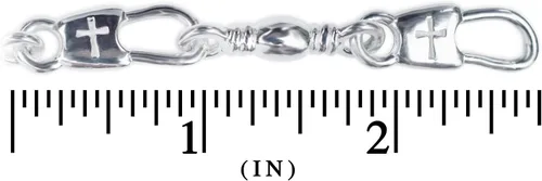 Vista 3 de Denali Designs Pulsera extragrande de eslabones en blanco, cruz o gancho de pescador de hombres