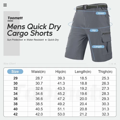 Vista 5 de Toomett mens Cargo Shorts