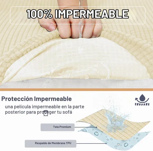 Vista 3 de ALIECOM - Funda de cojín para sofá seccional de esquina 100% impermeable