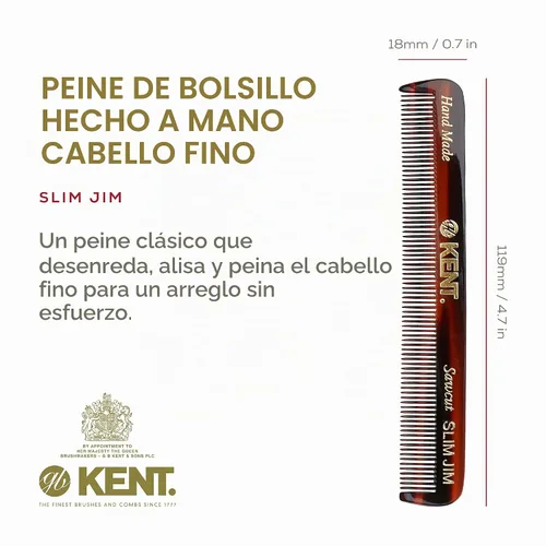 Vista 2 de Kent hecho a mano de los hombres bolsillo peines