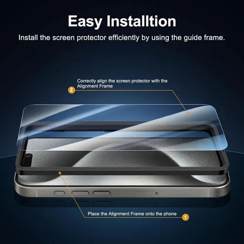 Vista 186 de NEW'C Paquete de 3 protectores de pantalla de privacidad para iPhone Air/iPhone 17 Air (6.5 pulgadas), película de vidrio templado antiespía