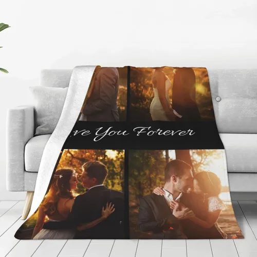 Vista 25 de Manta personalizada con fotos, texto, manta personalizada de franela para regalos de cumpleaños de adultos y niños, bodas, Navidad, Halloween, Día