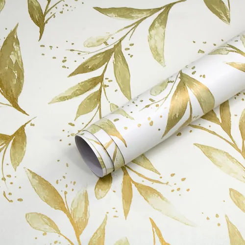 Vista 10 de Livebor Papel tapiz de hoja de olivo para despegar y pegar, papel de contacto de hojas de 17.7 x 78.7 pulgadas, color verde salvia, papel tapiz