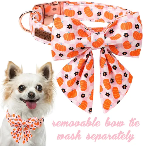 Vista 136 de Unique style paws - Collar para perros con corbatín, collar ajustable para perros y gatos, pequeño, mediano y grande
