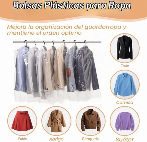 Vista 9 de RAINFLOW - Paquete de 30 bolsas transparentes para colgar ropa, 23.6 x 35.4