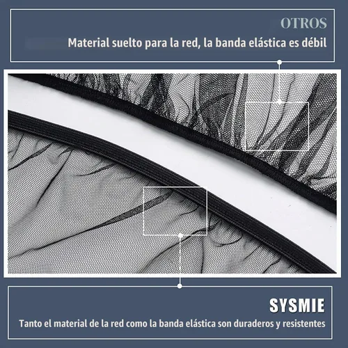Vista 5 de Sysmie Mosquitera para cochecito Mosquitera para asiento de automóvil con cremallera, ajuste universal, calidad premium, duradera - Negro..