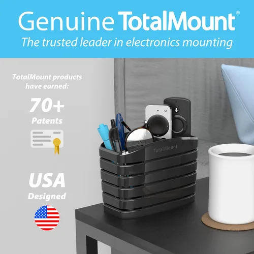 Vista 5 de TotalMount Remote Control Holder – Premium Quality and Extra Stable to Place Near Your TV, Bed, or Table (Medium – Fits Three Remotes, Premium Black)