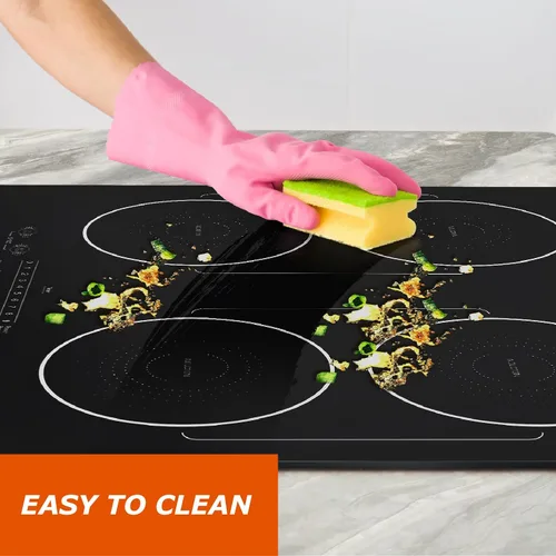 Vista 7 de Cocina de inducción de 24 pulgadas de 4 quemadores, encimera plana de vidrio eléctrico con Bridge-SYNC, 3 modos preestablecidos de refuerzo