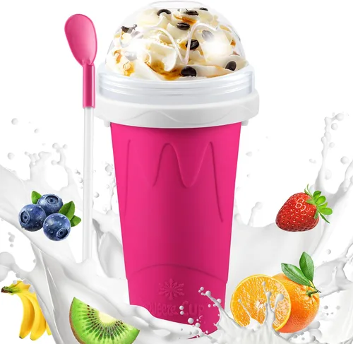 Vista 8 de Taza de Fabricante de Slushie, Tazas de Slushie DIY Mágicas de Presión, Tazas Portátiles Congeladas para Licúados, Yogur y Helado, Taza Reutilizable