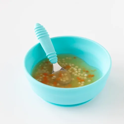 Vista 7 de Bumkins Cuenco para bebé, succión de silicona, para bebés, niños pequeños y niños, destete LED para bebés, esenciales para alimentación, silicona