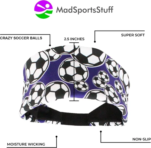 Vista 4 de MadSportsStuff Diadema de fútbol loca con logotipos de balón de fútbol