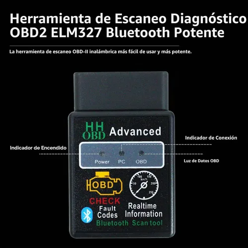 Vista 6 de OBD2 Bluetooth Lector de Códigos de Diagnóstico Inalámbrico OBD II Herramienta de Escaneo Restablecer y Borrar Verificar Luz del Motor del Coche