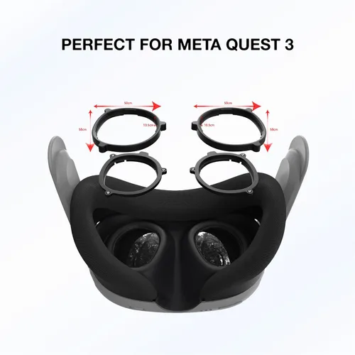 Vista 5 de APEXINNO Upgraded VR Magnetic Frame Glasses Lens Insert for Meta Quest 3 Accessories, VR Lens Protector Anti-Scratch Ring for Headset Lens and