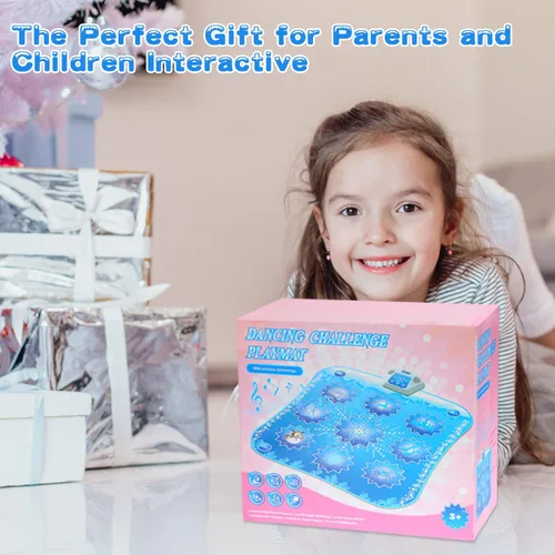 Vista 6 de Alfombra de baile para niños, juguetes de Frozen – Tapete de baile electrónico para niñas y niños, 5 modos de juego, música incorporada, luz LED
