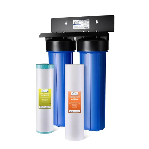 Vista 14 de iSpring WGB22B - Sistema de filtración de agua de 2 etapas para toda la casa, filtros de bloque de sedimentos y carbono de 20 x 4.5 pulgadas