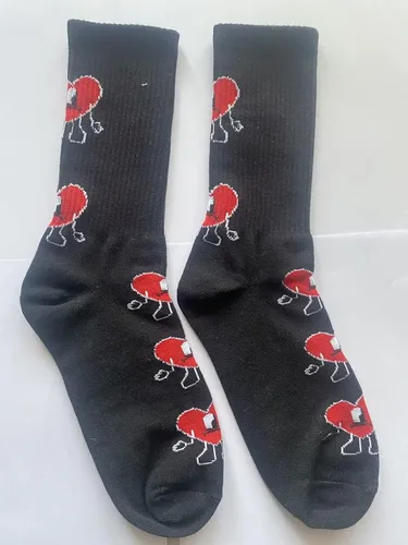 Vista 3 de Stuput 2 pares de calcetines con estampado de corazón, un verano sin ti, unisex, accesorios de conejo, regalo para fanáticos
