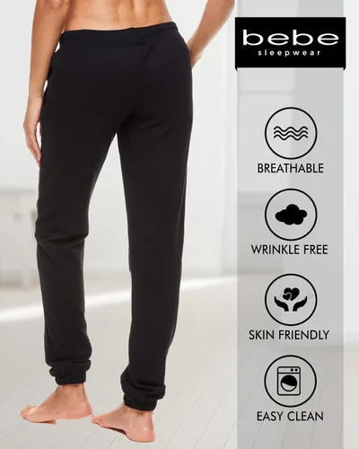 Vista 3 de bebe Womens Sweatpants French Terry Jogger Lounge Sleep Pajamas