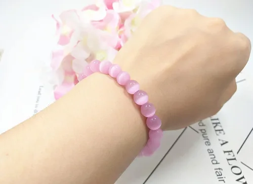 Vista 3 de COLORFUL BLING Pulsera de cuentas de selenita natural y potente, cristal curativo, concentración, espiritualidad, salud, riqueza, hecha a mano