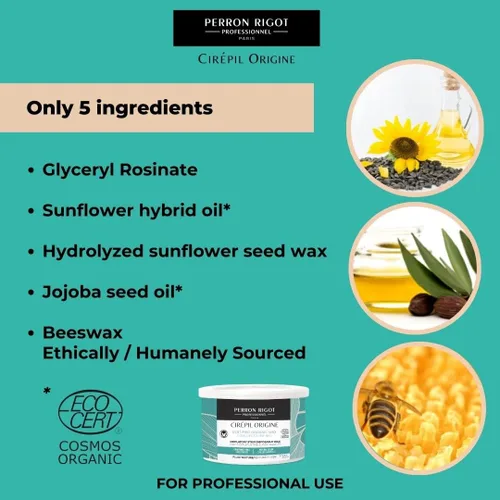 Vista 7 de Cirepil - Origine - Lata de cera suave de 14.11 onzas - Cera orgánica certificada por Cosmos - 100% natural con aceite de jojoba - Sin fragancia
