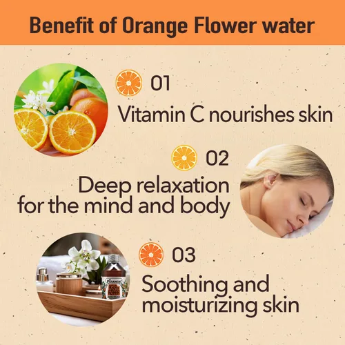 Vista 4 de Pharmark Agua de flor de naranja – Tónico facial natural sin alcohol y niebla hidratante de neroli para pieles sensibles – Astringente botánico