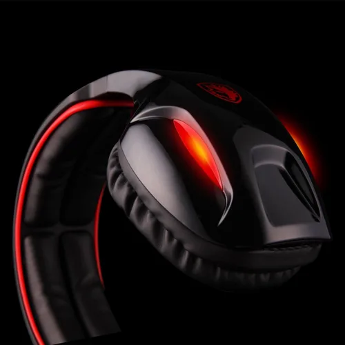Vista 7 de Sades SA902audífonos para juegos de PC alámbrico con estéreo con USB virtual de canal 7.1, audífonos diadema con micrófono, control de volumen, luz